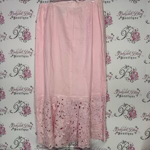 Donna Vinci skirt brand new with tags linen floral hem bottom luxury bridal luxe